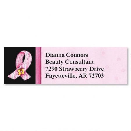Pink Ribbon Classic Return Address Labels