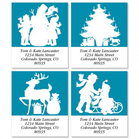 Christmas Stencil Select Return Address Labels (4 Designs)