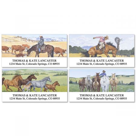 Cowboy Deluxe Return Address Labels (4 Designs)
