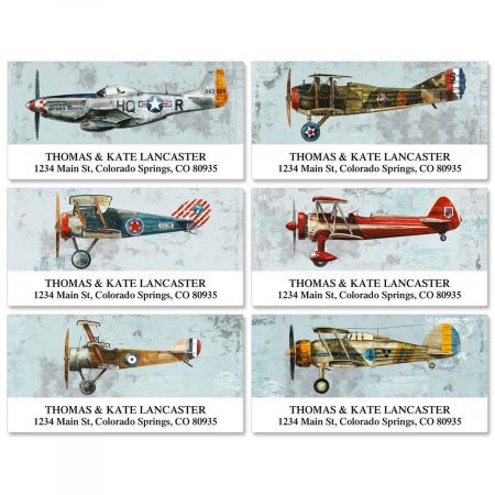 Vintage Airplanes Deluxe Return Address Labels (6 Designs)