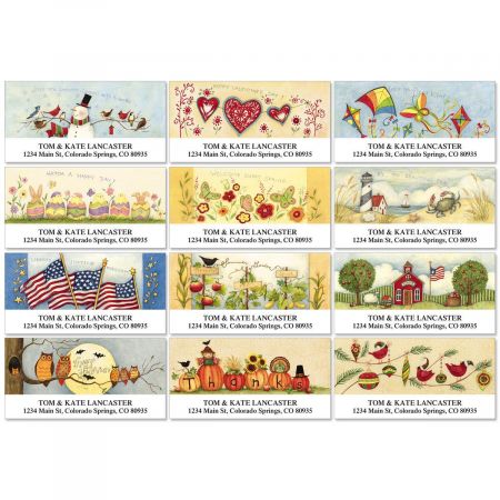 Susan's Seasons Deluxe Return Address Labels (12 Designs)
