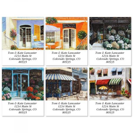 Sidewalk Cafe Select Return Address Labels (6 Designs)