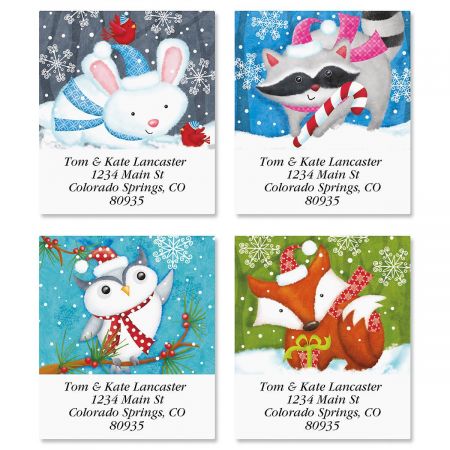 Happy Holidays Owl Select Return Address Labels (4 Designs)