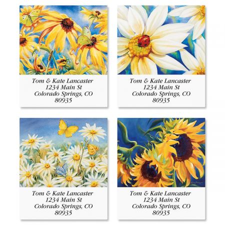 Yellow Wildflower Select Return Address Labels (4 Designs)