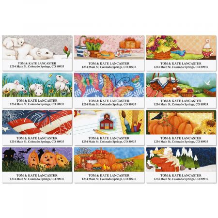 Celebrate Year Round Deluxe Return Address Labels (12 Designs)