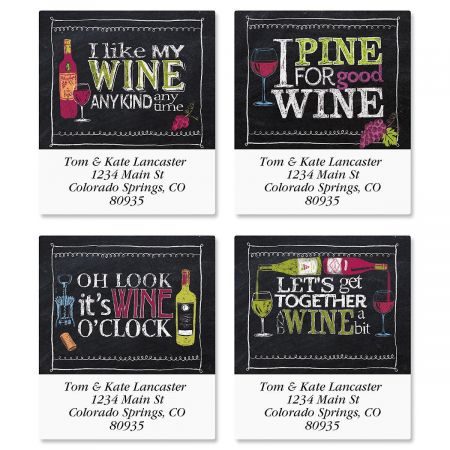 Wine Time Select Return Address Labels (4 Designs)