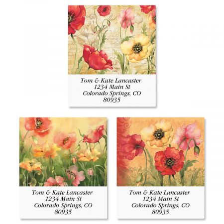 Poppies Select Return Address Labels (3 Designs)