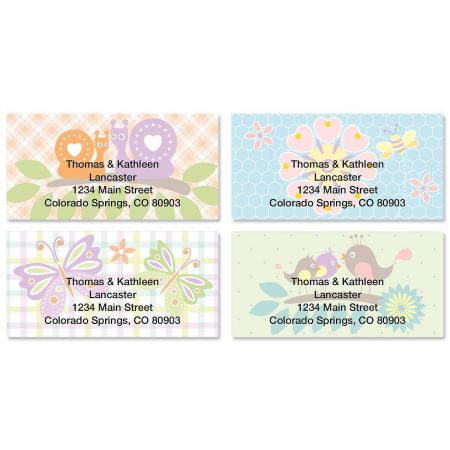 Springtime Border Return Address Labels (4 Designs)