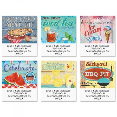 Americana Summer Select Return Address Labels (6 Designs)