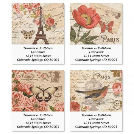 Parisian Postcard Select Return Address Labels (4 Designs)