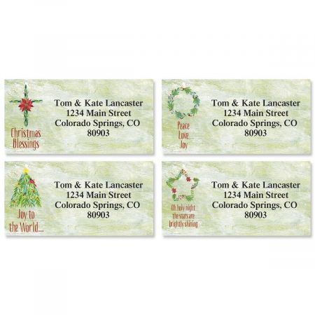 Christmas Garlands Border Return Address Labels | Colorful Images