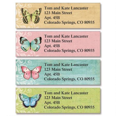 butterfly beauty classic return address labels colorful images