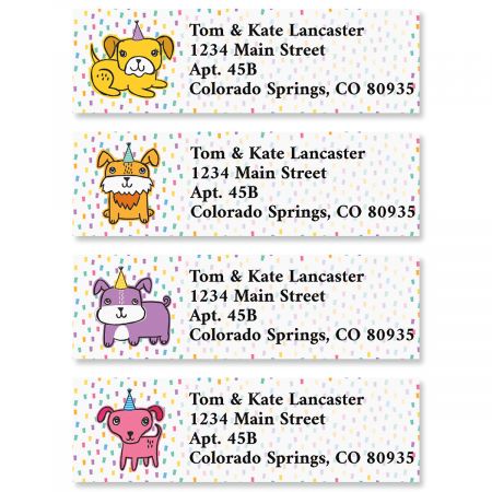 Party Puppies Classic Return Address Labels (4 Designs)