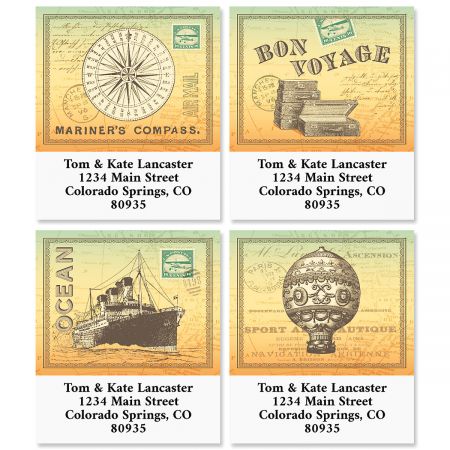 Vintage Traveler Select Return Address Labels (4 Designs)