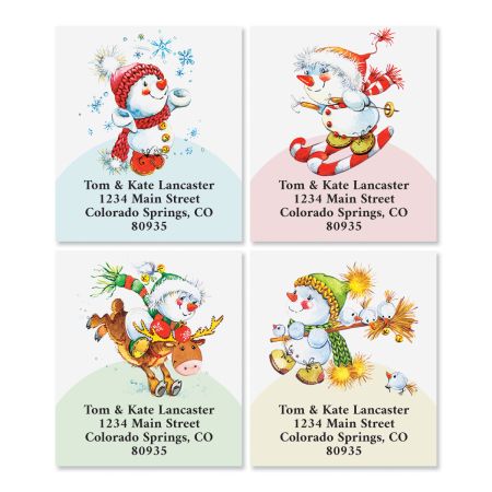 Little Snowman Select Return Address Labels (4 Designs) | Colorful Images