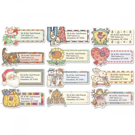 Everything Happy Diecut Return Address Labels (12 Designs)