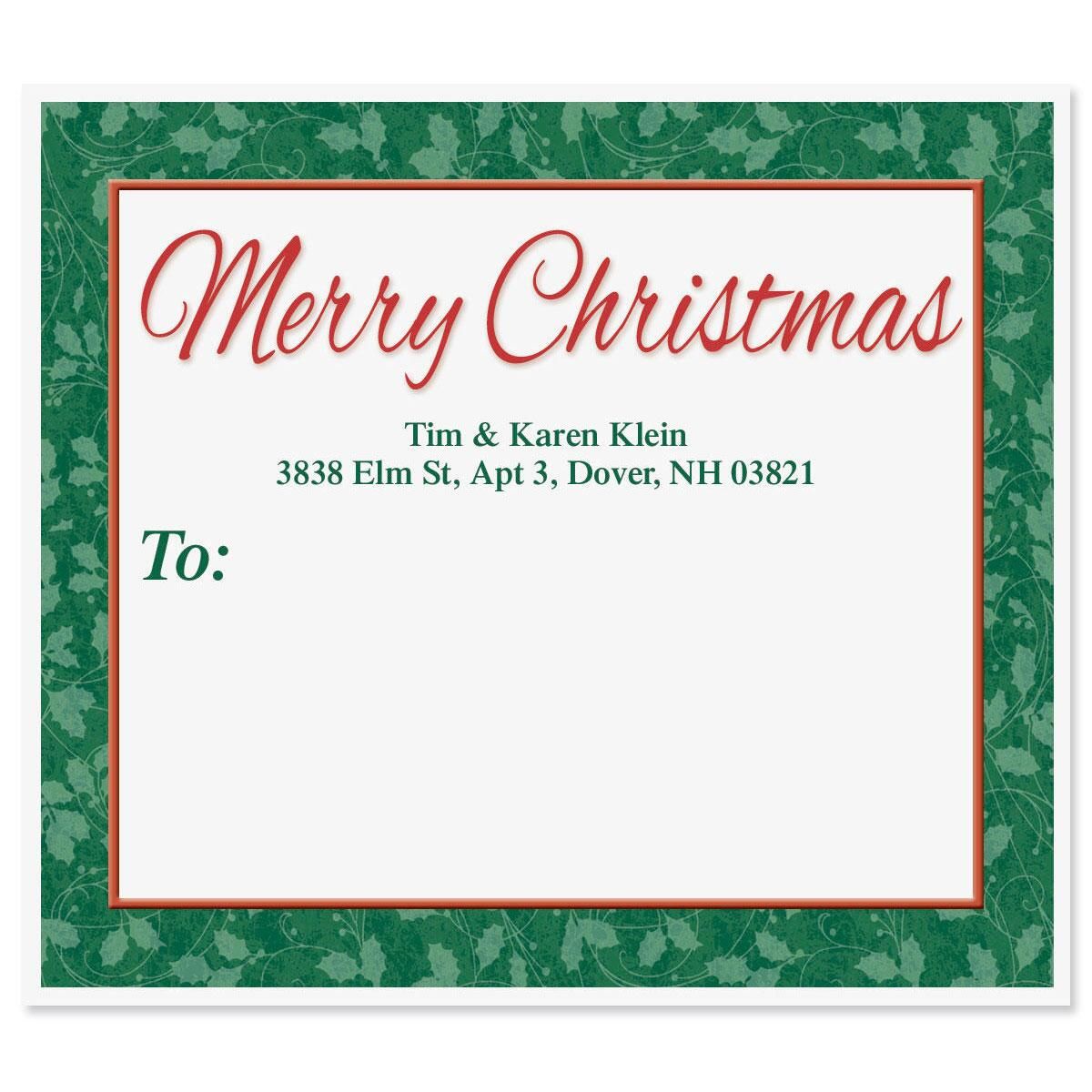 Merry Christmas Package Labels Colorful Images