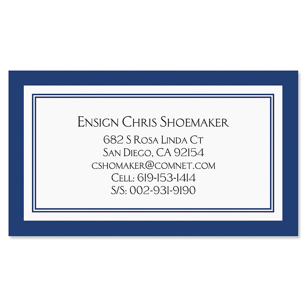 Luxe Navy Crisp Business Cards Luxe Navy