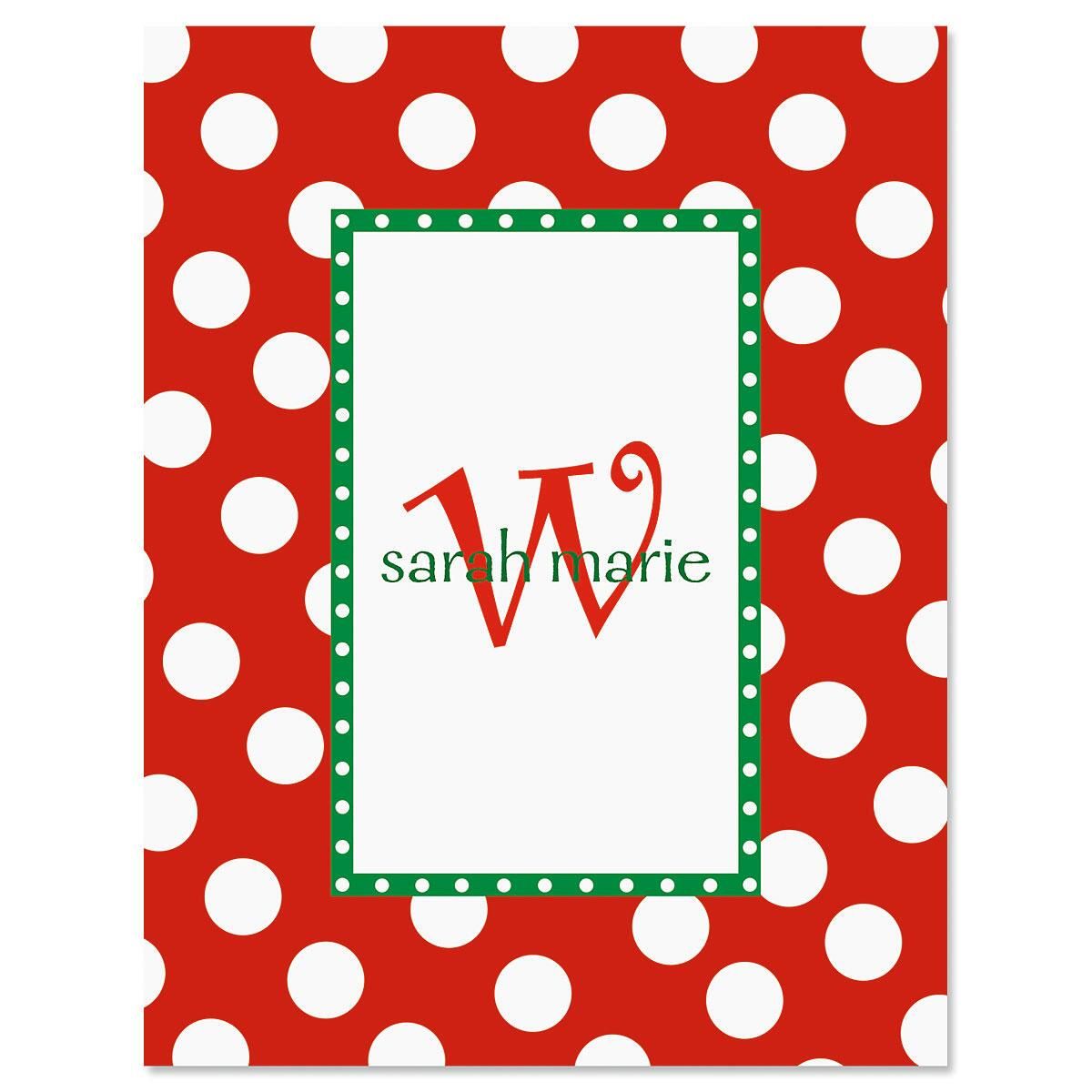 Christmas Dots Custom Note Cards