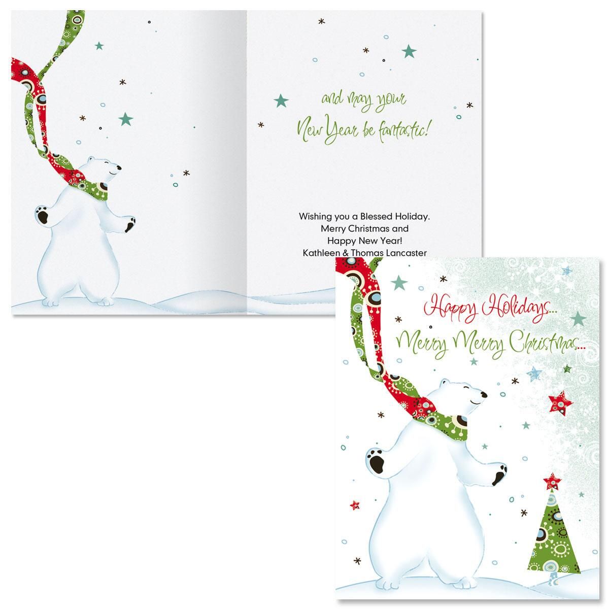 dance of the polar bears note card size christmas cards size of christmas card