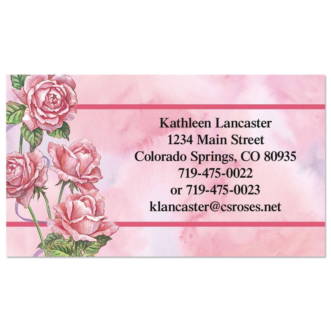 Roses And Ribbons Business Cards