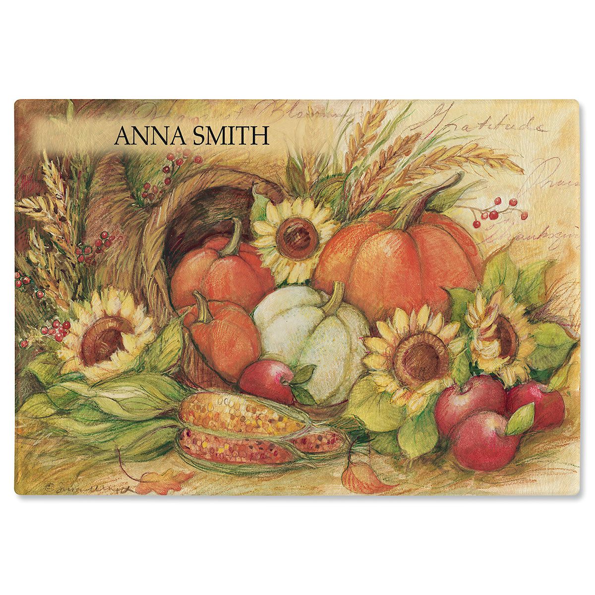 Plentiful Harvest Custom Glass Cutting Board