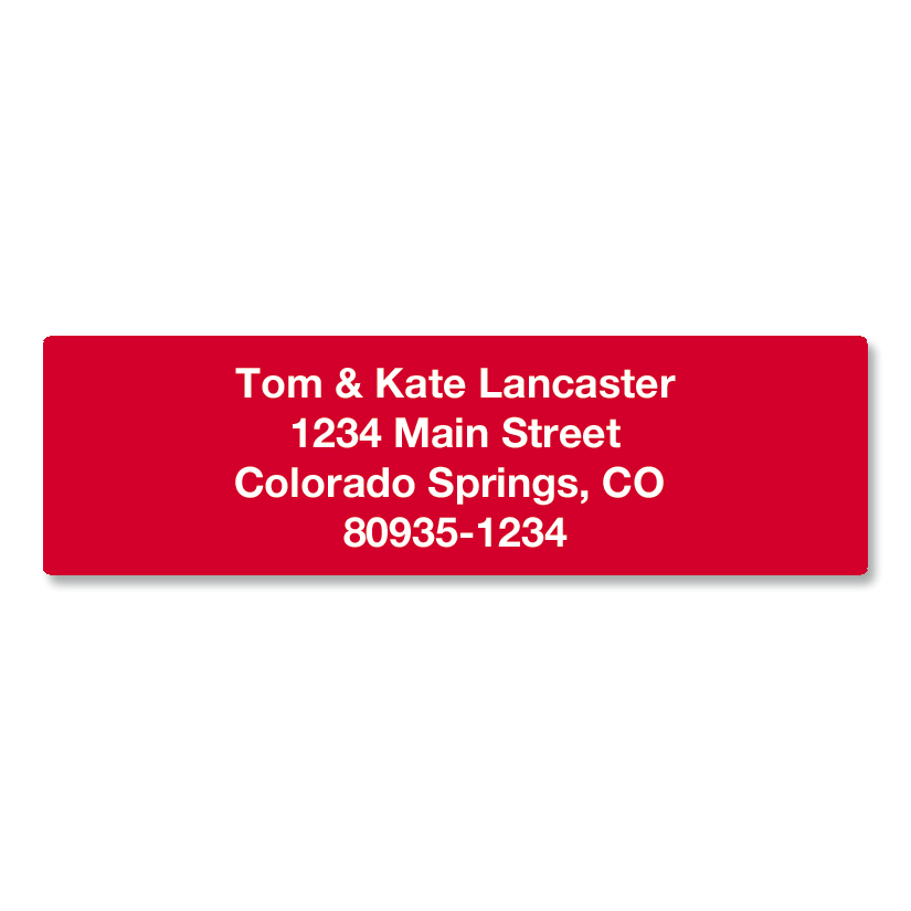 Solid Color Designer Rolled Address Labels - Red - 478126S