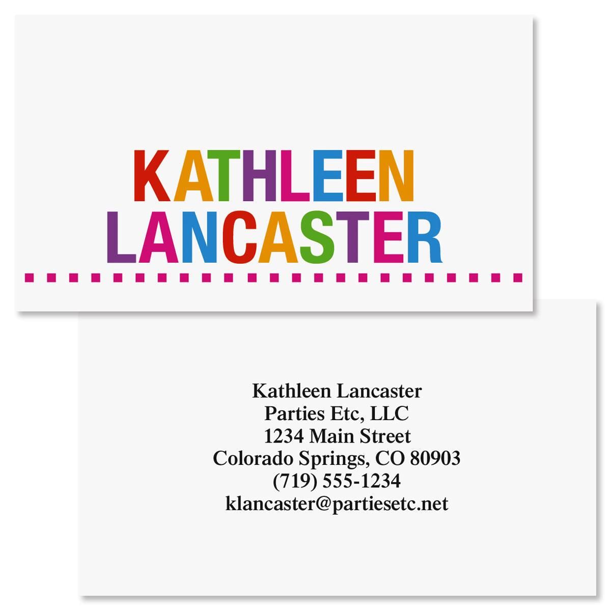 Whimsical Name Double Sided Business Cards