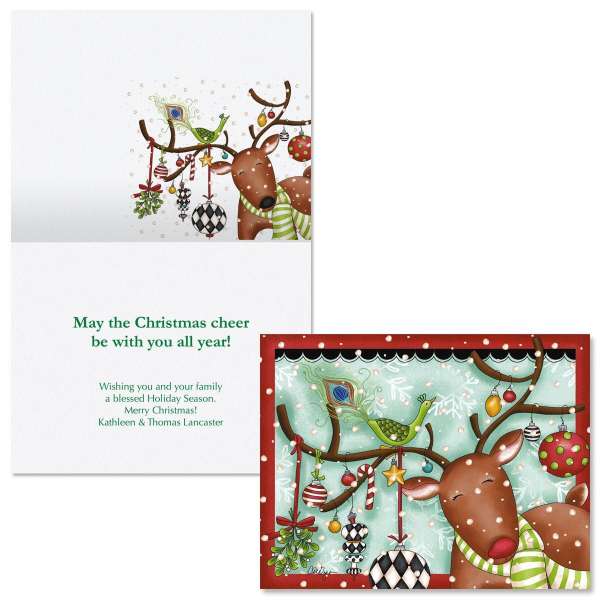 Reindeer Dress Up Note Card Size Christmas Cards