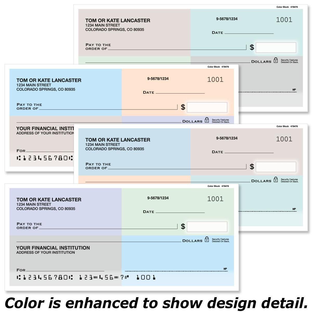 Color Block Personal Checks | Colorful Images