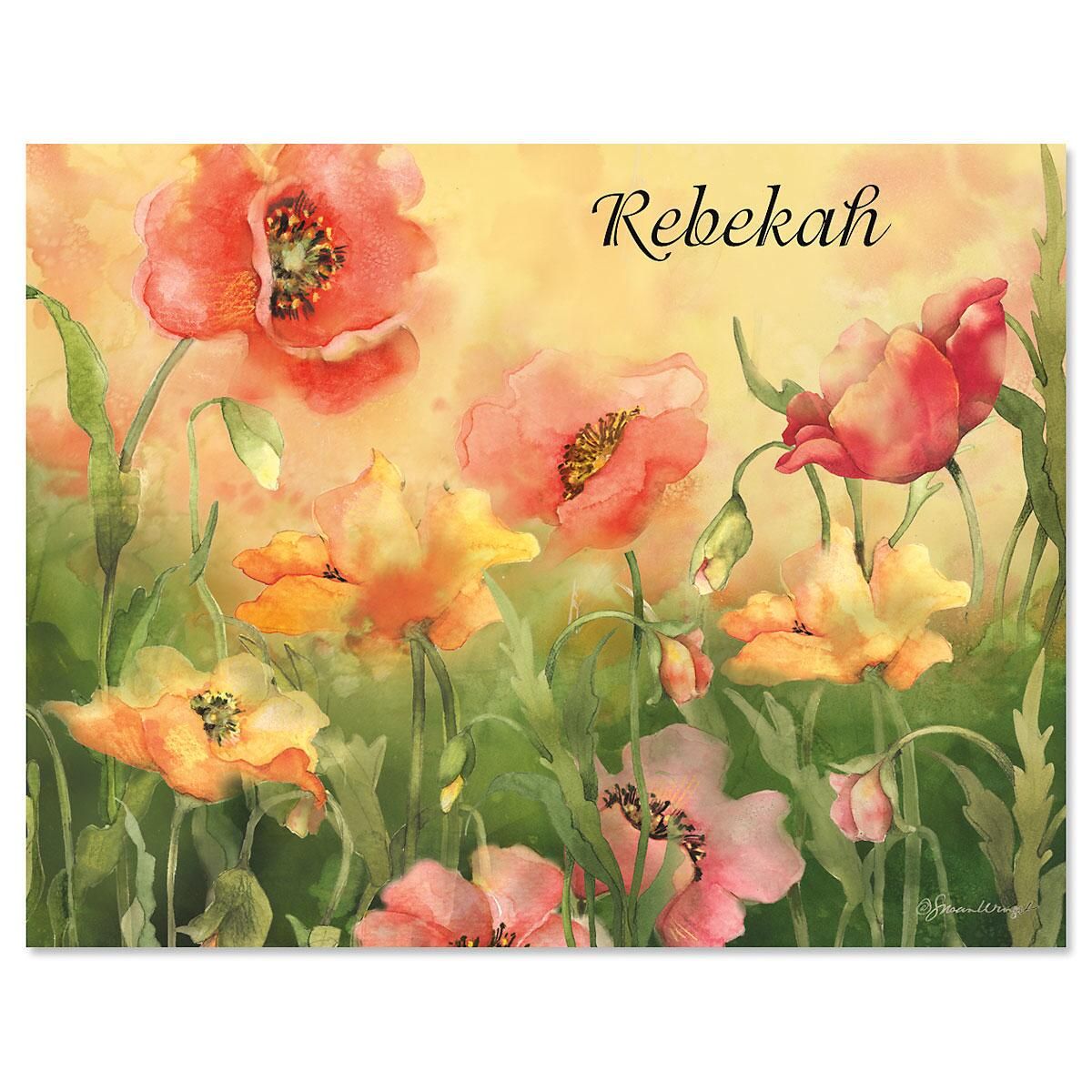 Poppies Custom Note Cards