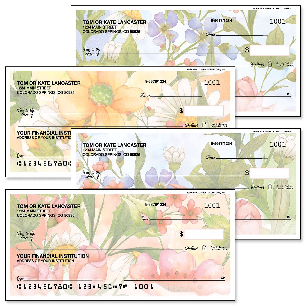 Watercolor Garden Personal Duplicate Checks