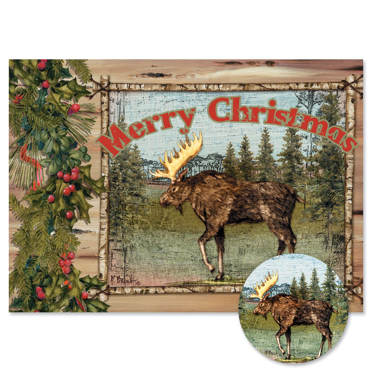Christmas Moose Christmas Cards - Personalized