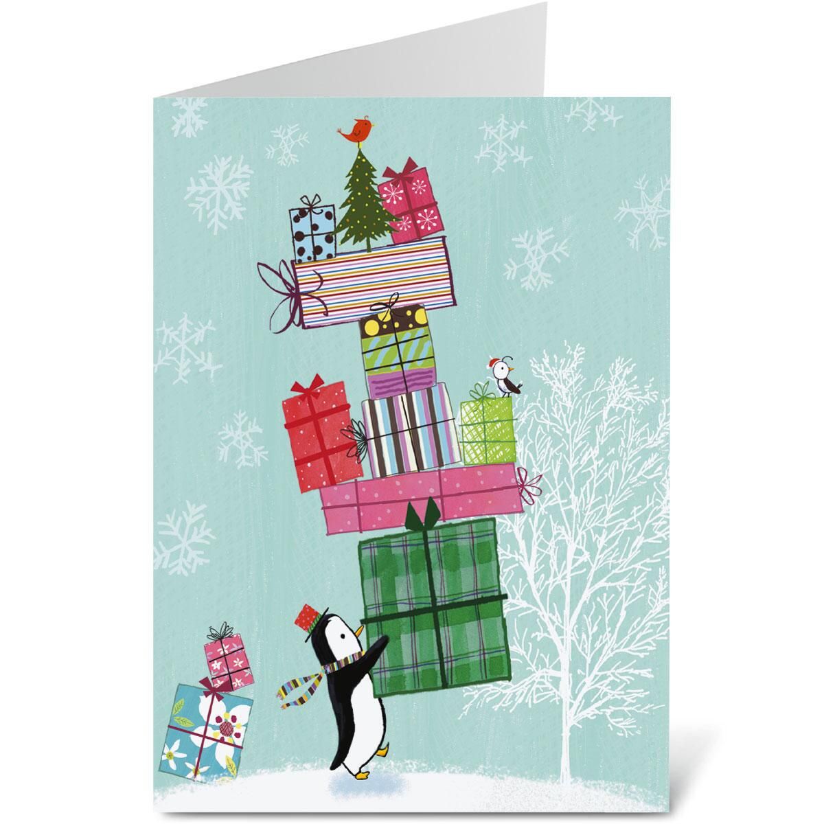 Penguin Presents Note Card Size Christmas Cards