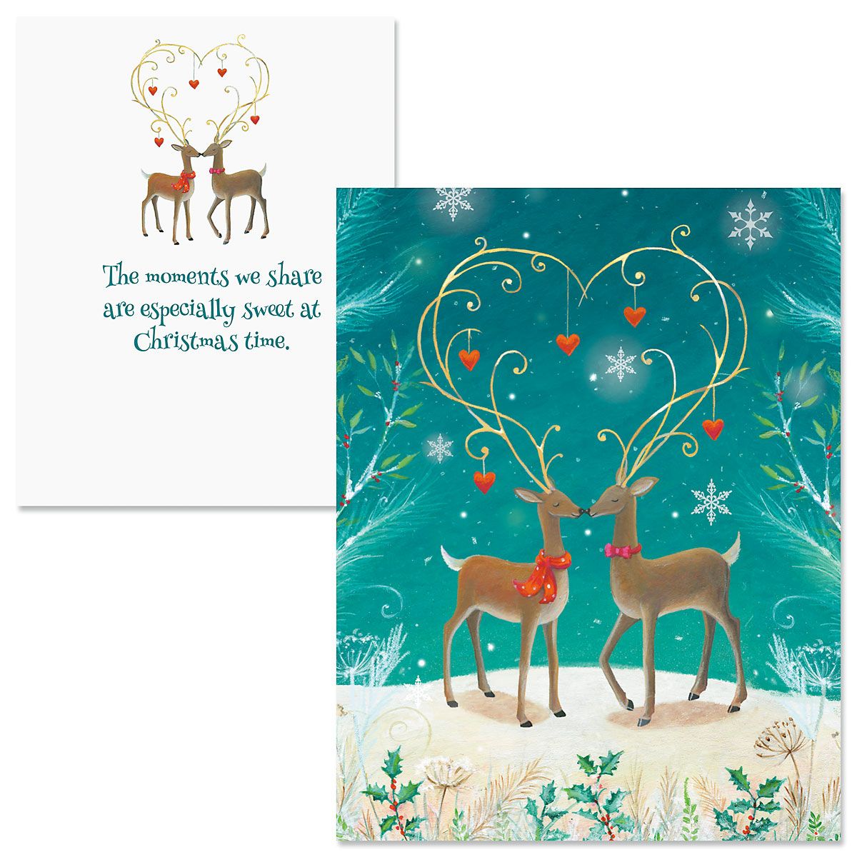 Adorned Antlers Note Card Size Christmas Cards