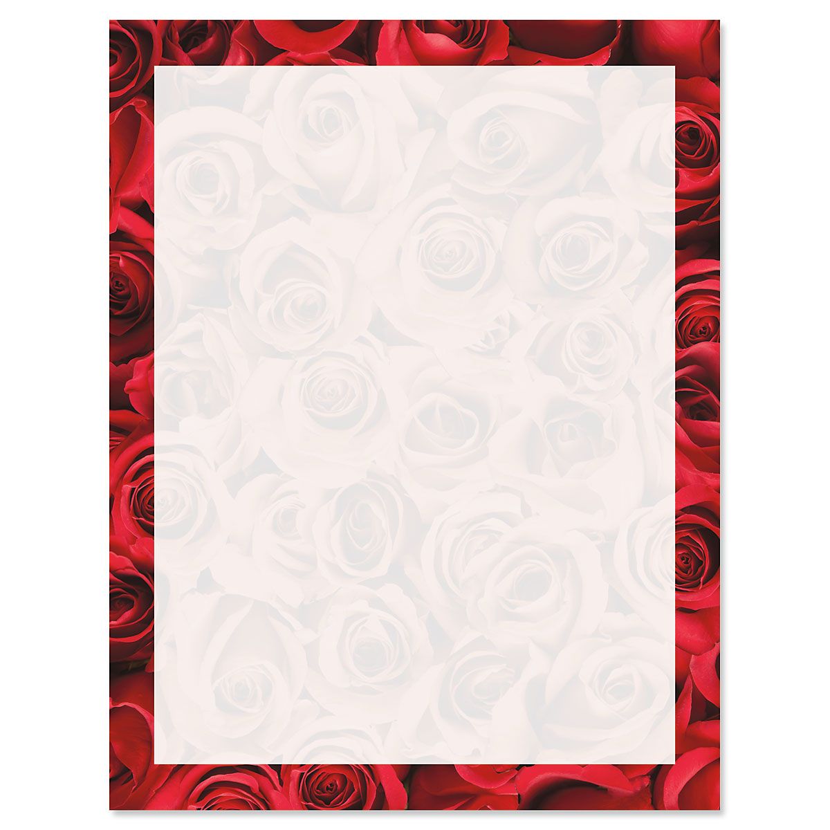 Bed of Roses on White Letter Papers