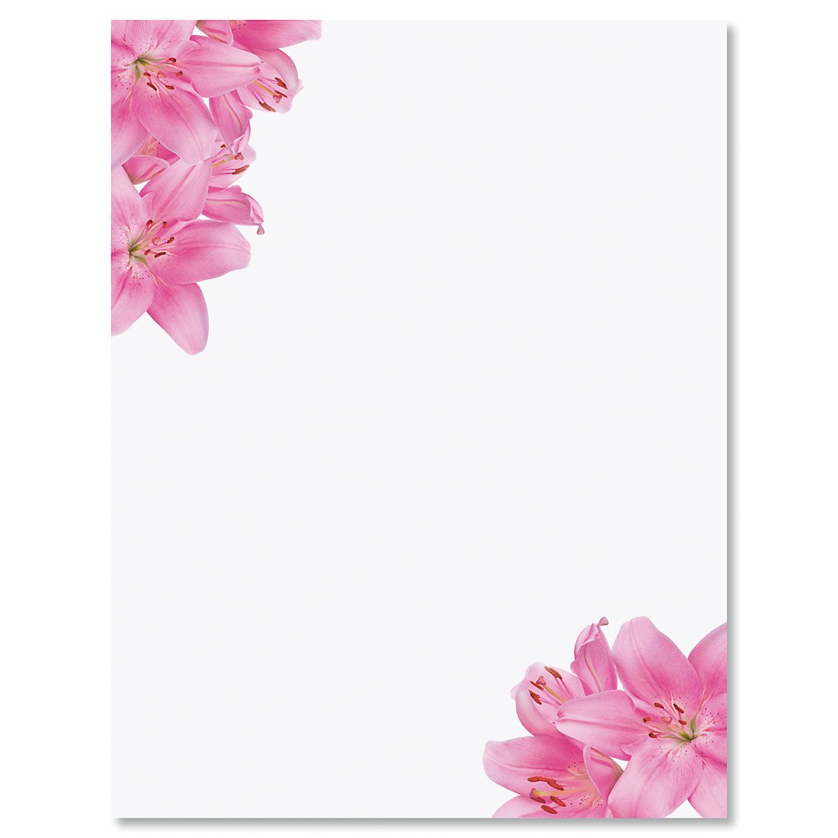 Pink Lillies Letter Papers