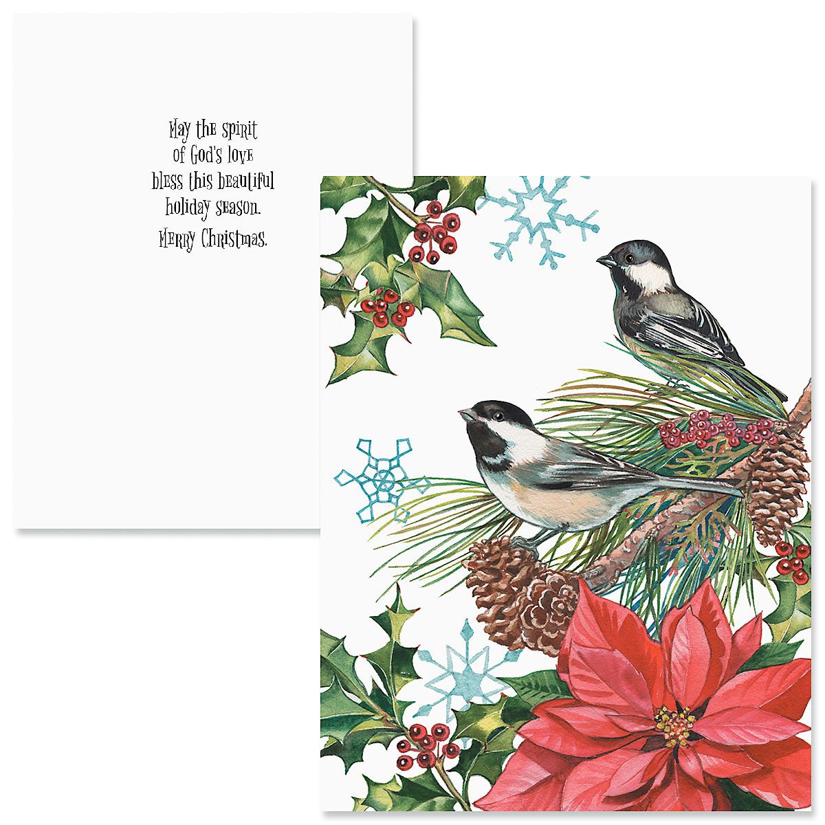 Christmas Chickadee Note Card Size Christmas Cards