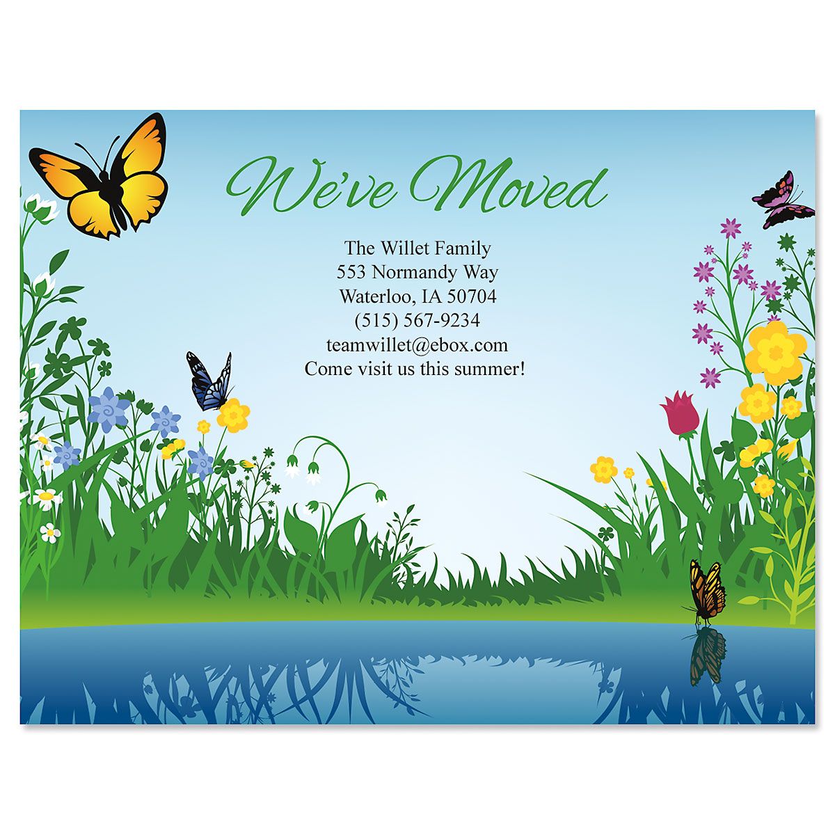 Floral We've Moved New Address Postcards | Colorful Images
