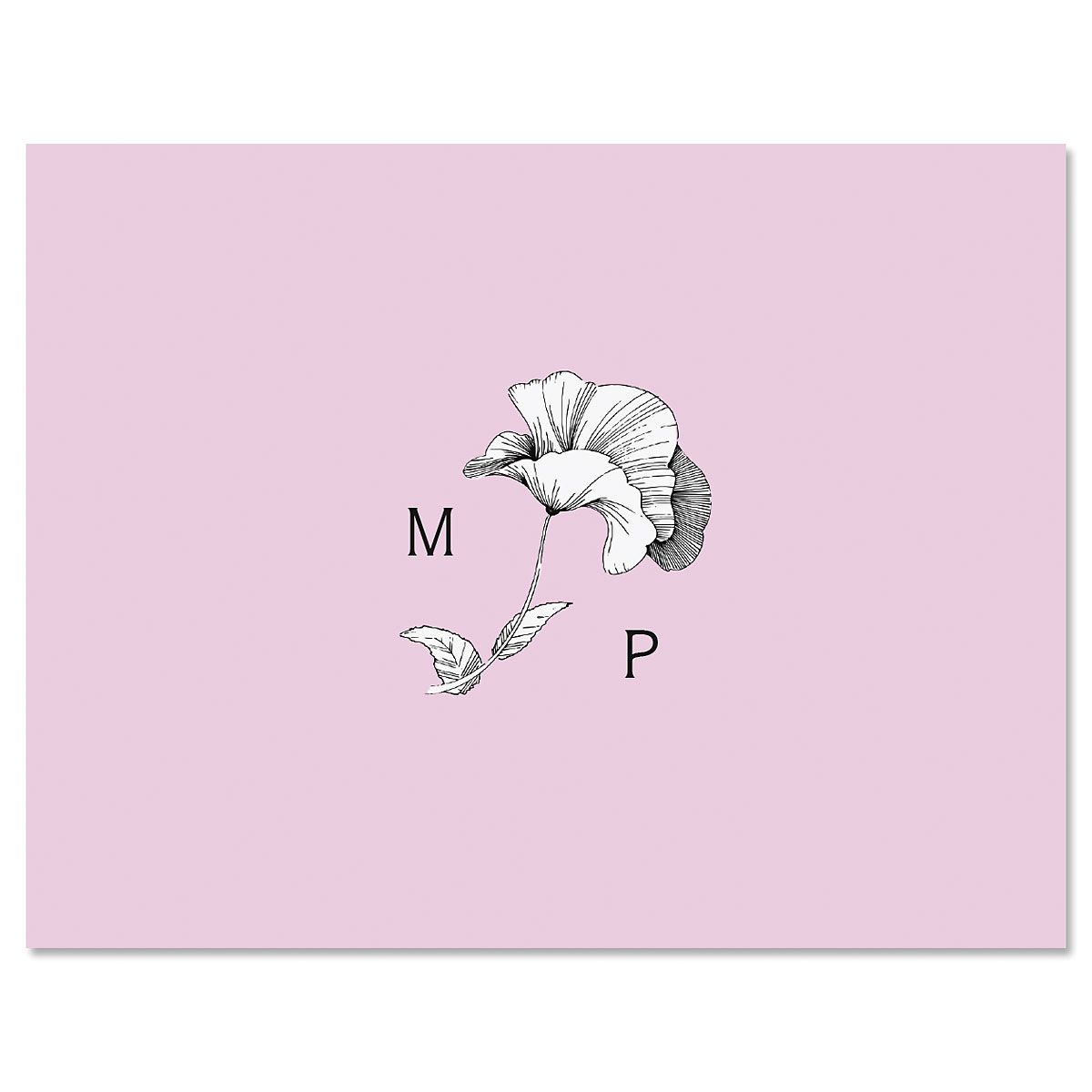 Poppy Monogram Custom Note Cards