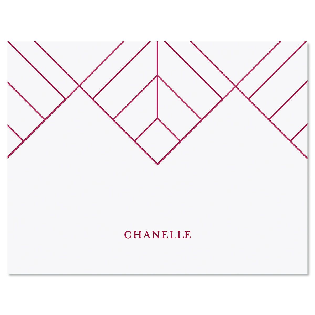 Dark Pink Diamond Lines Custom Note Cards Dark Pink