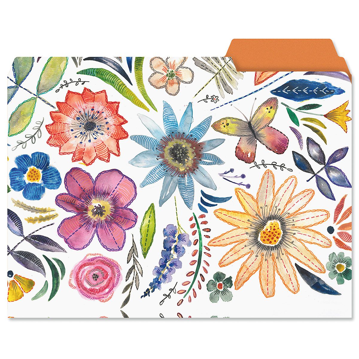 Embroidery Florals File Folders Colorful Images