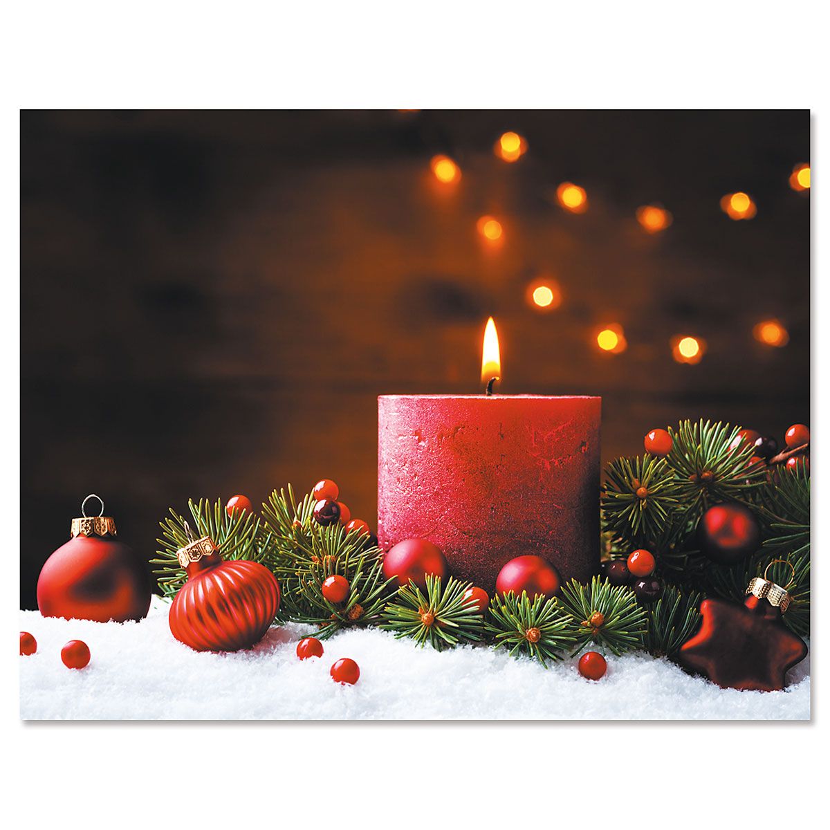 30 Custom Christmas Candle Wreath Personalized Address Labels