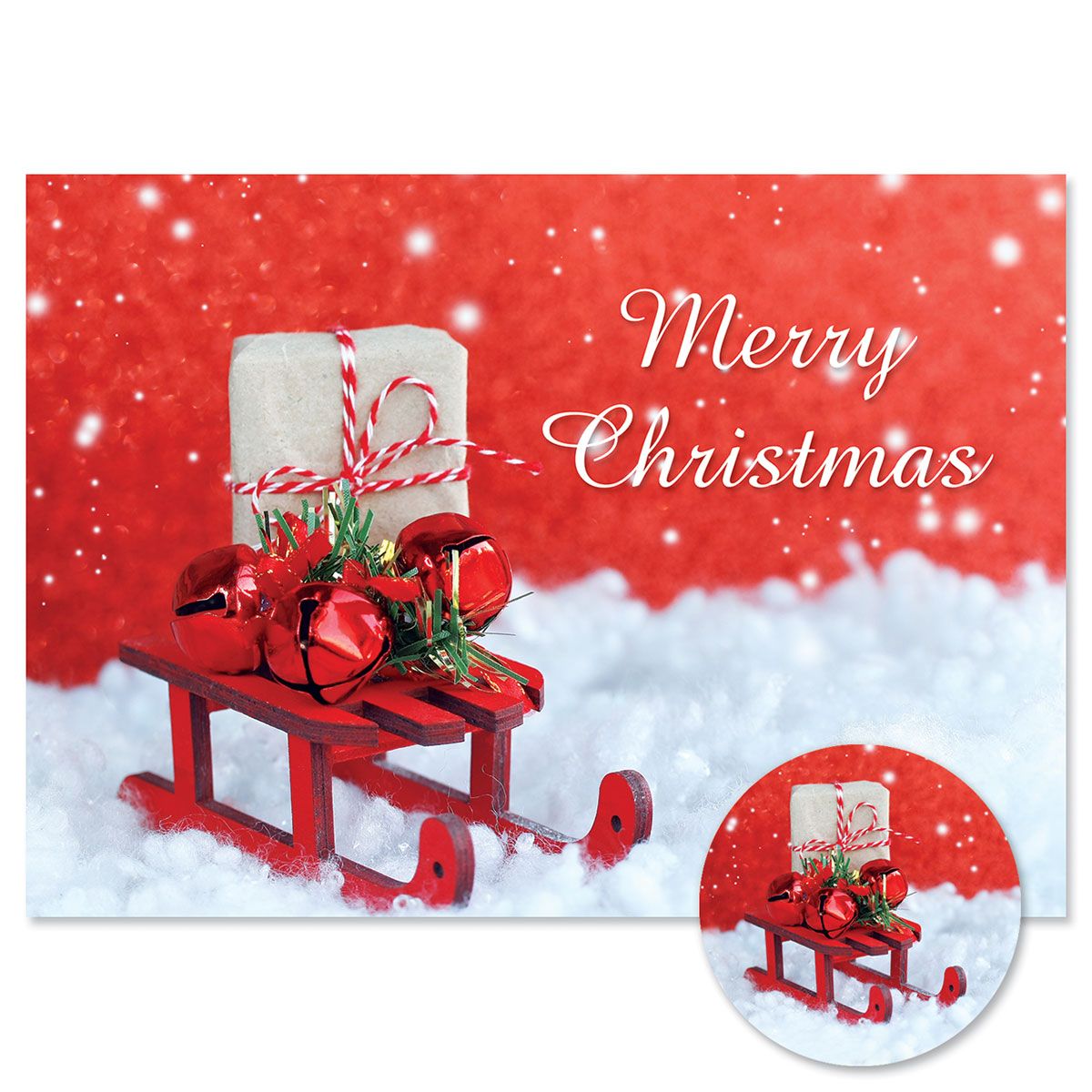 Holiday Sled Christmas Cards - Personalized