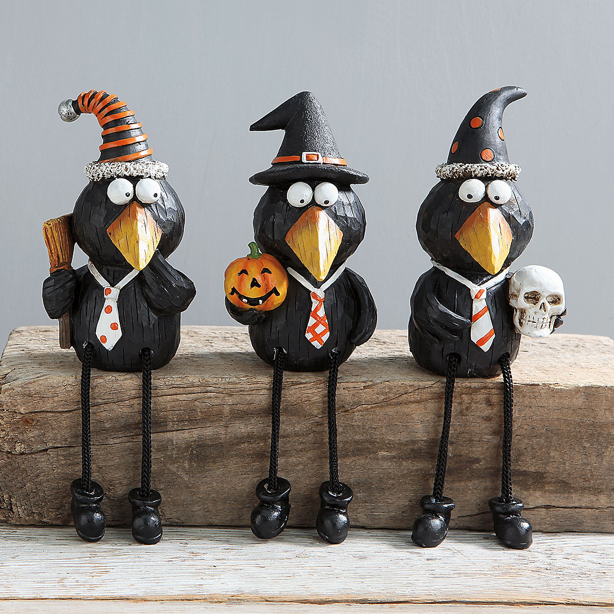 Black Crows Shelf-Sitter Figurines | Colorful Images
