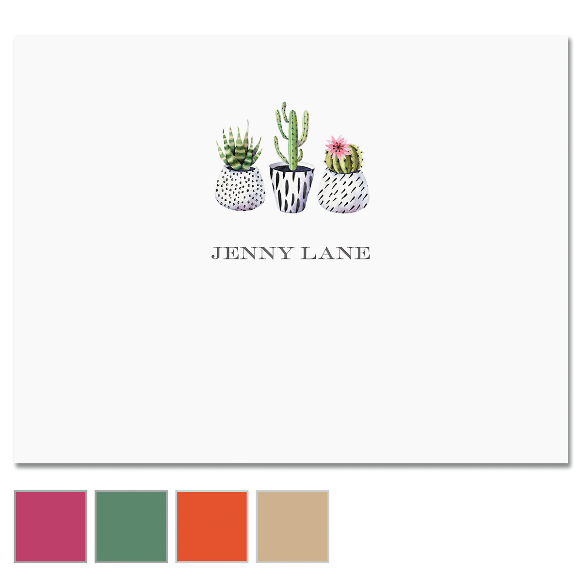 Mini Succulants Custom Note Cards