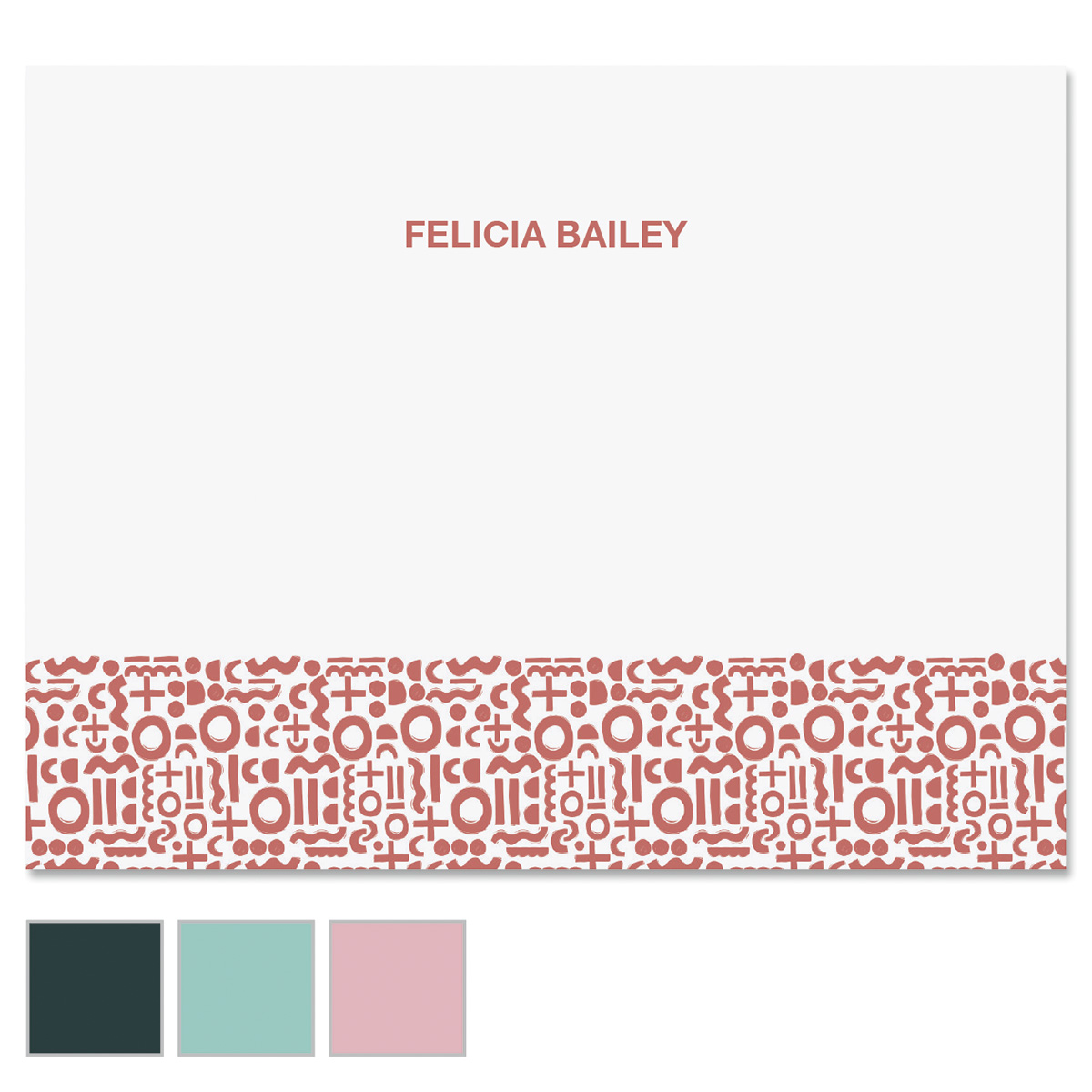 Fancy Note Pattern Handdrawn Pattern Custom Note Cards | Colorful Images