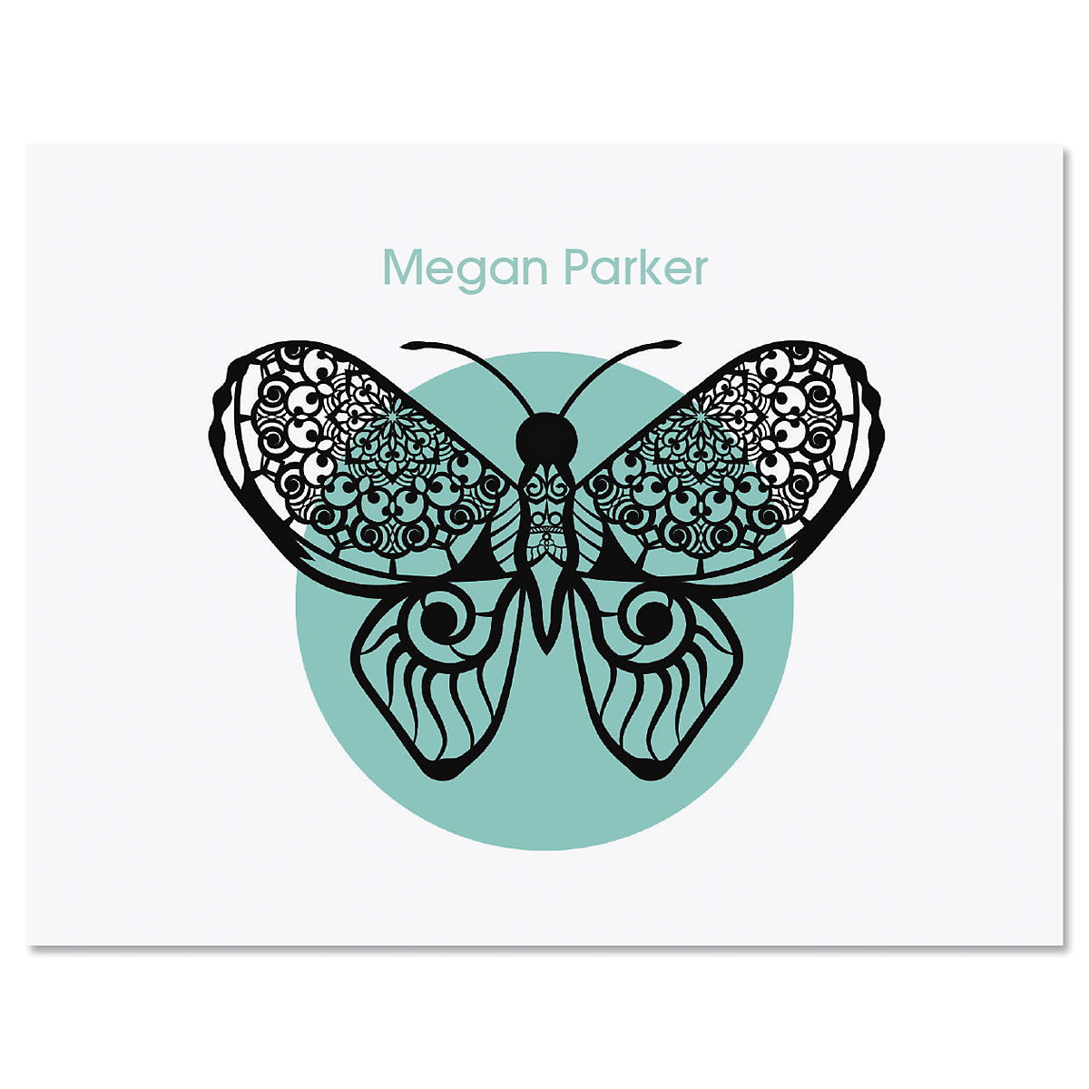 Blue Print Butterfly Custom Note Cards | Colorful Images
