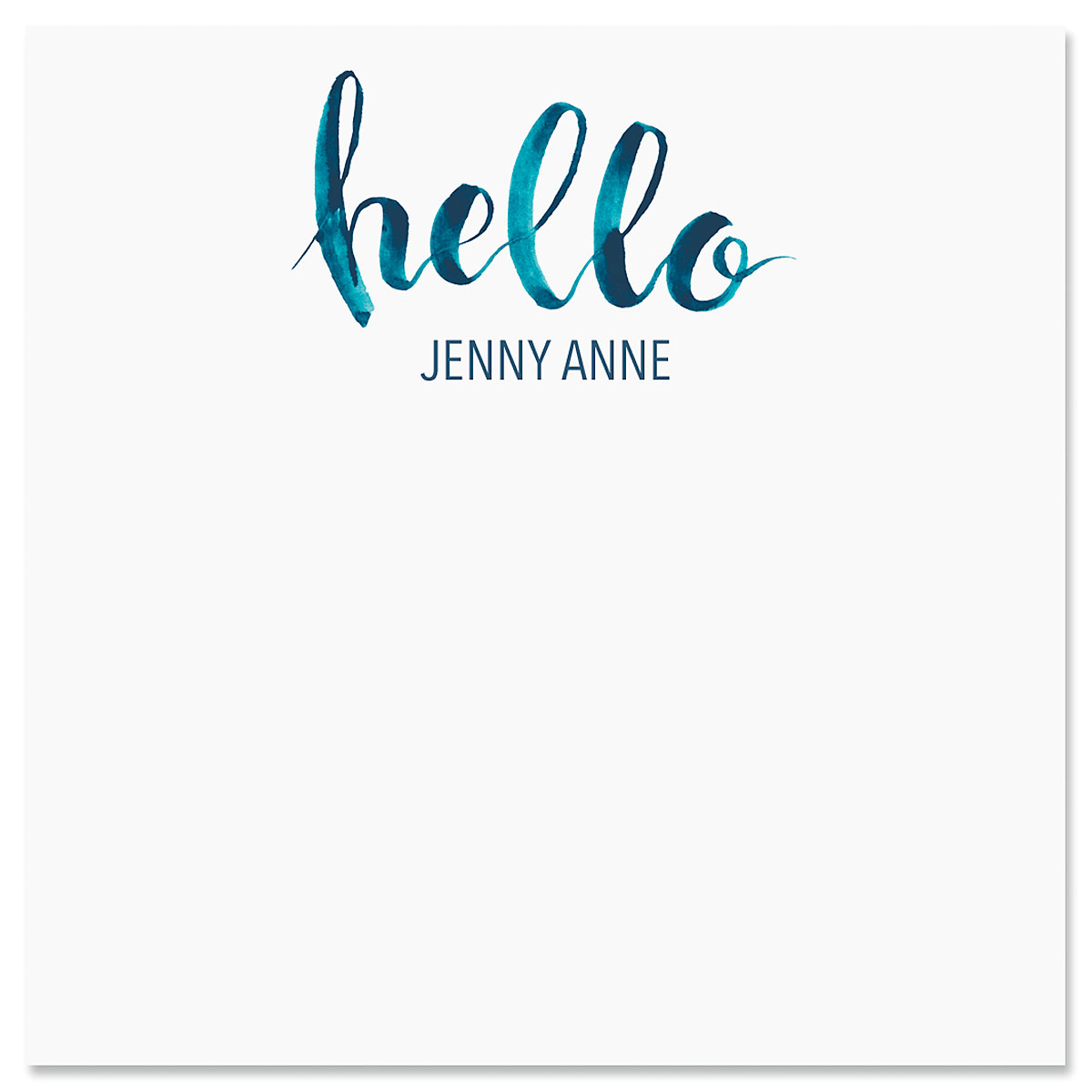 Watercolor Hello Personalized Note Sheets in a Cube Refill | Colorful ...