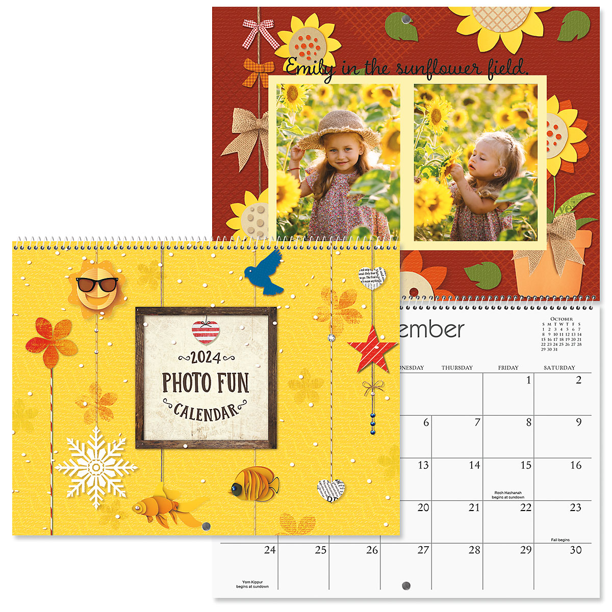 2024 Scrapbook Calendar with Dates & stickers
